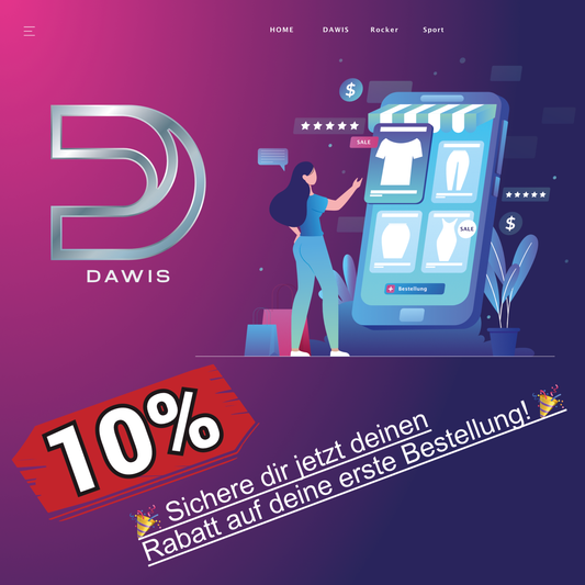 Frau nutzt Smartphone für Online-Shop mit 10% Rabatt auf erste Bestellung bei DAWIS