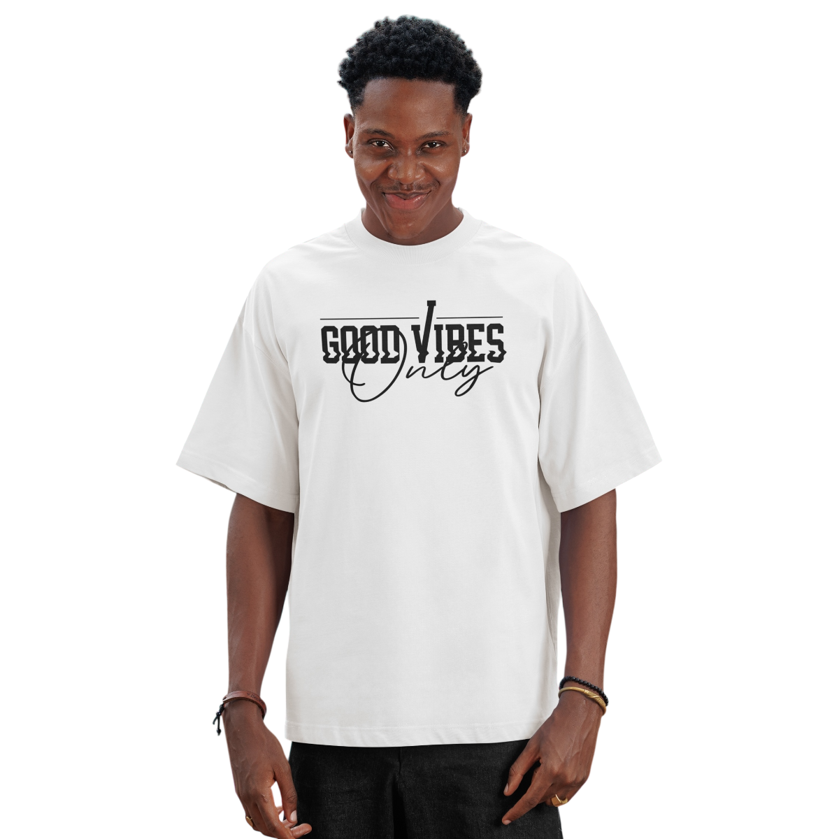 Oversize Shirt Fuck You mit Back- und Frontprint aus 100% Baumwolle, 300g/m², reaktiv gefärbt