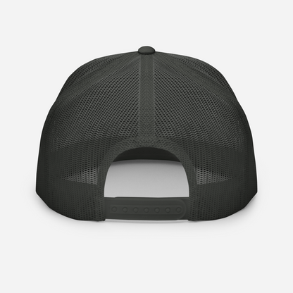 Schwarze Trucker-Cap IM NOT WEIRD mit Netzrückseite und Snapverschluss, Einheitsgröße
