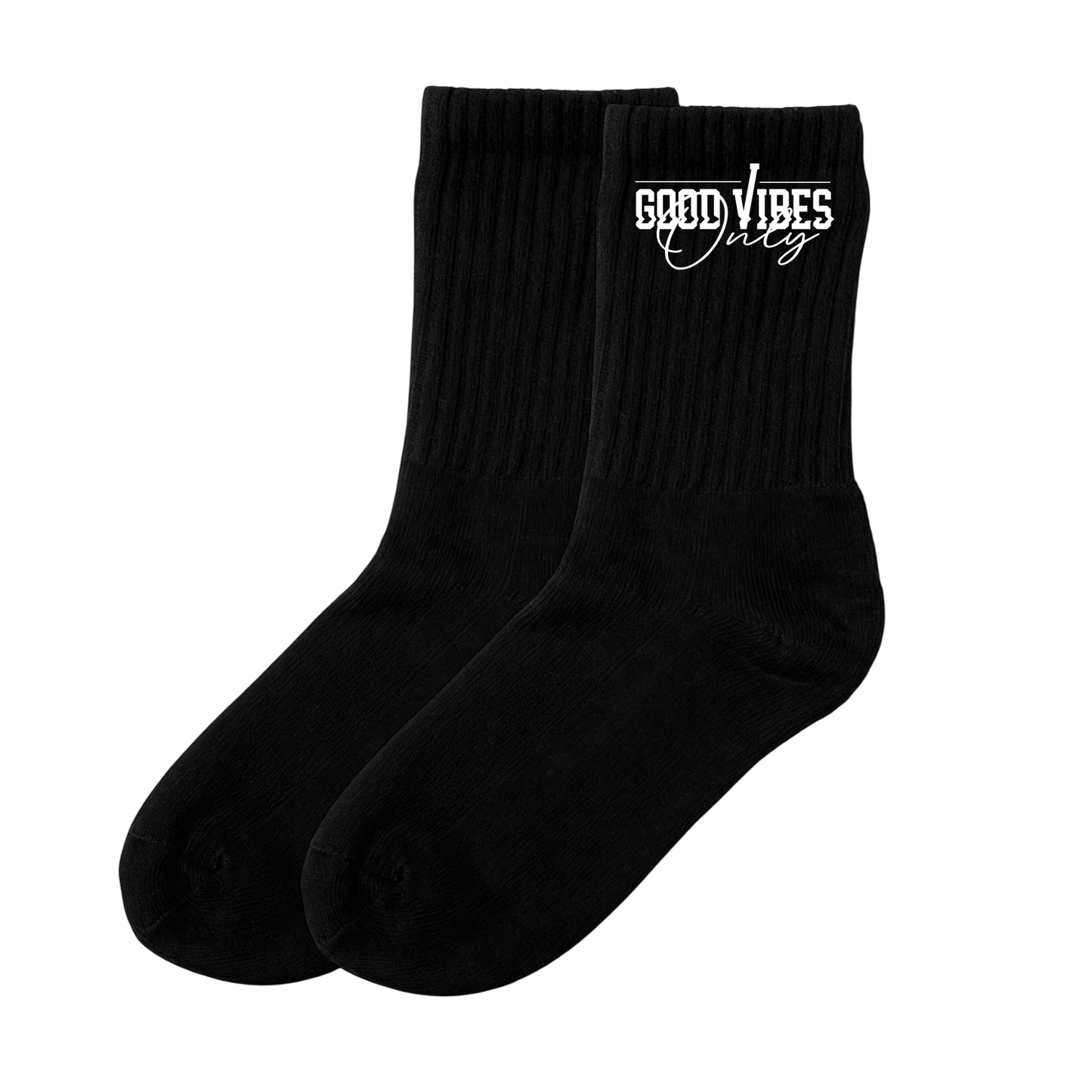 EVERYDAY GOOD VIBES ONLY 3 PACK - Socken - black/white