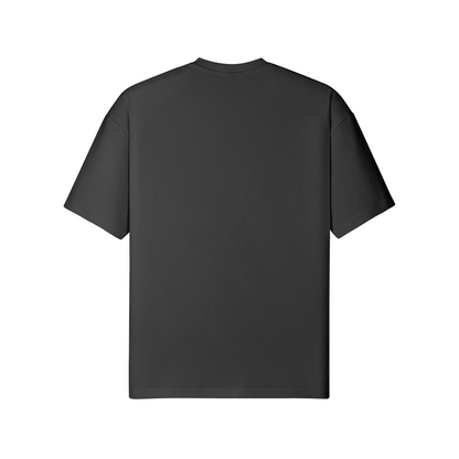 Big Love Oversize T-Shirt aus 100% Baumwolle mit Frontprint und reaktivgefärbtem Stoff in Anthrazit