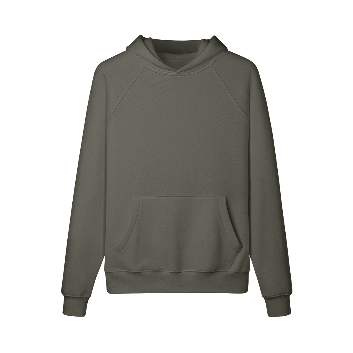 AUTH NY Oversize Hoodie mit Kängurutasche und langlebiger Farbe in Olivgrün