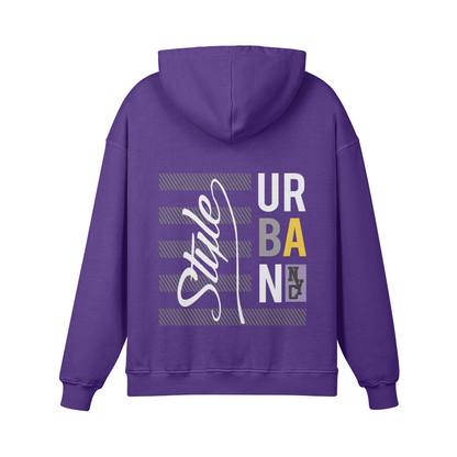 Lila URBAN STYLE Hoodie mit Oversize Fit, Front- und Backprint, Kängurutasche und 100% Baumwolle