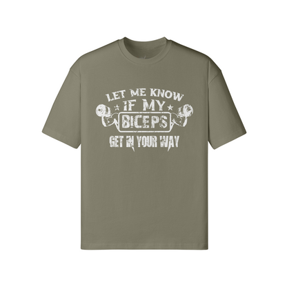 LMK Biceps Oversize T-Shirt aus 100% Baumwolle mit Front- und Backprint in Olivgrün