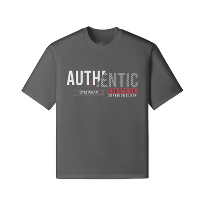Authentic Sport Oversize T-Shirt aus 100% Baumwolle mit Frontprint und Rückendruck, 240 g/m²