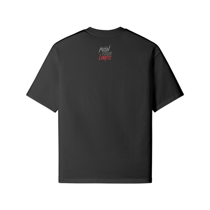 Authentic Sport Oversize T-Shirt aus 100% Baumwolle mit Front- und Backprint in schwarz