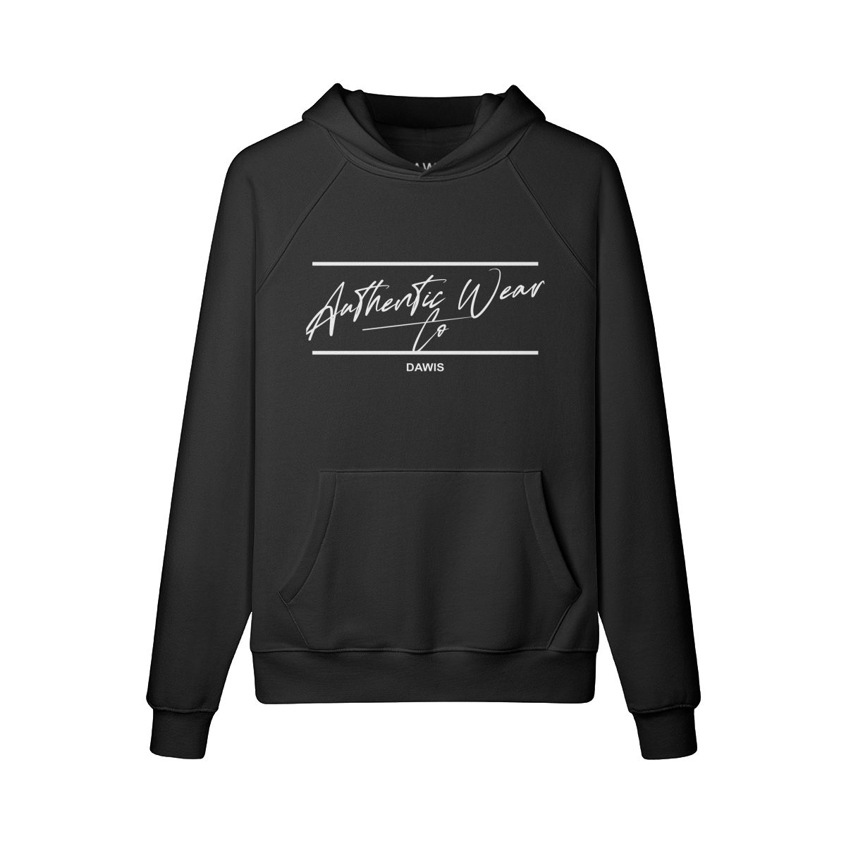 Schwarzer AUTHENTIC WEAR Hoodie mit Oversize Fit und Frontprint aus 100% Baumwolle