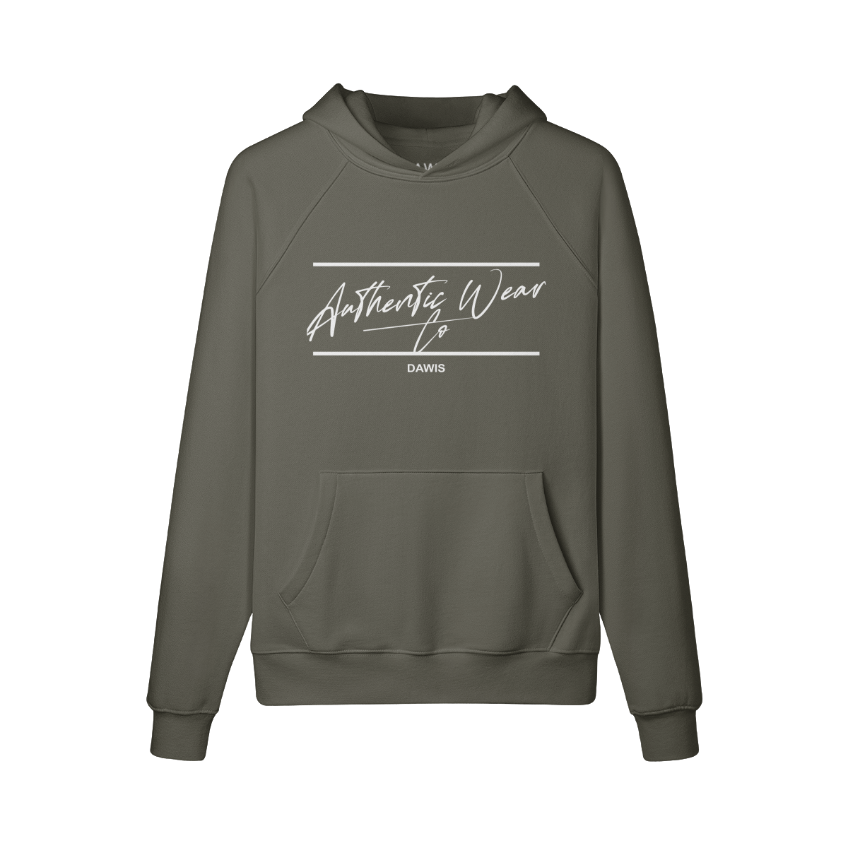 AUTHENTIC WEAR Oversize Hoodie aus 100% gekämmter Baumwolle mit Frontprint und Bündchen