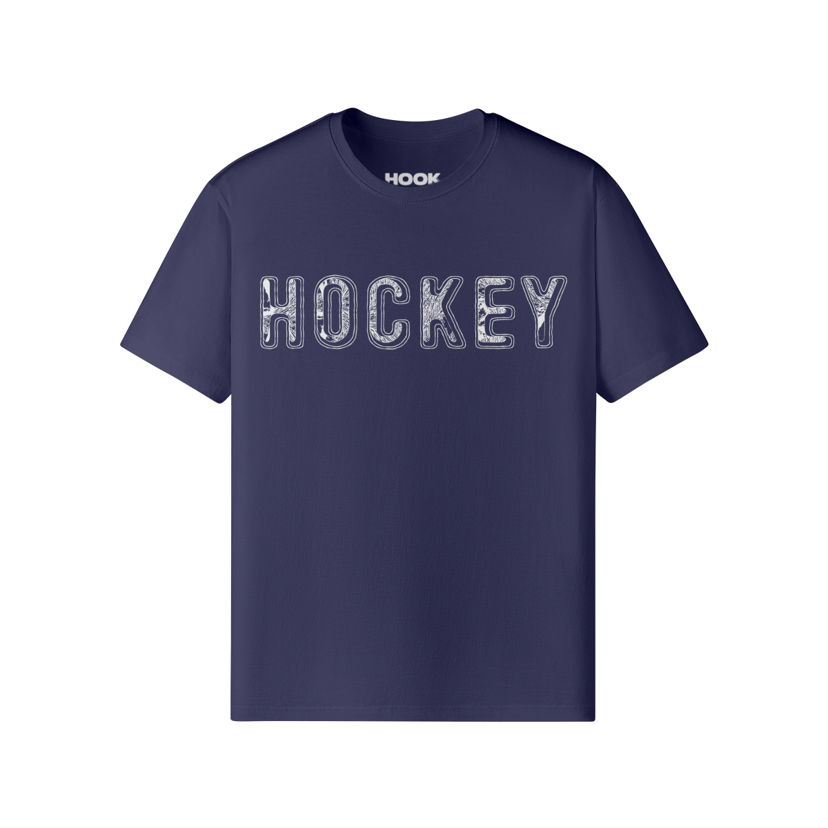 HOCKEY T-Shirt klassische Passform, 100% Baumwolle, Front- und Backprint, Navy Blau