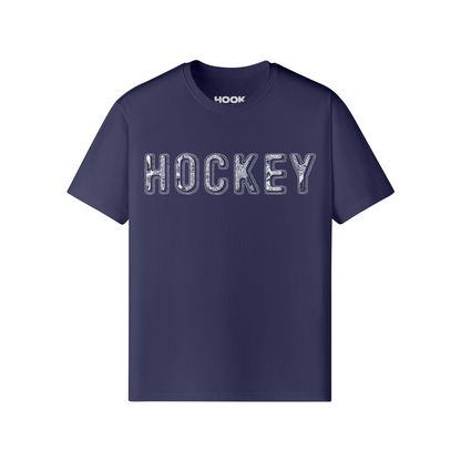 HOCKEY T-Shirt klassische Passform, 100% Baumwolle, Front- und Backprint, Navy Blau