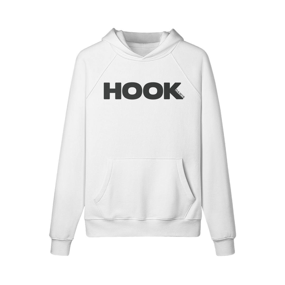 Weißer Hoodie mit Kängurutasche und Frontprint, Oversize Fit, 100% Baumwolle, Hockey EAT SLEEP HOCKEY REPEAT Motiv