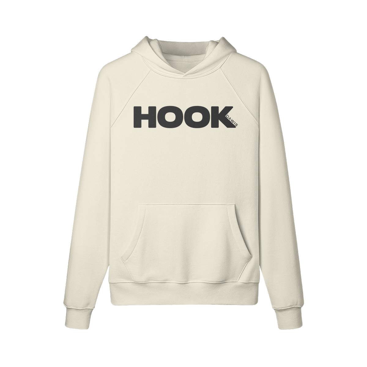 weißer Hoodie Oversize Fit mit Frontdruck Hockey EAT SLEEP HOCKEY REPEAT aus 100% Baumwolle und Kängurutasche