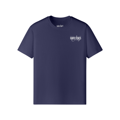 Dunkelblaues Oversize T-Shirt FEAR WILL KILL aus 100% Baumwolle mit klassischer Passform und 180g/m² Gewicht