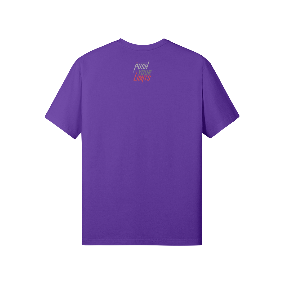BODYBULILDER-TORSO lila T-Shirt mit Front- und Backprint, klassische Passform aus 100% Baumwolle, leicht dehnbar, reaktivgefärbt