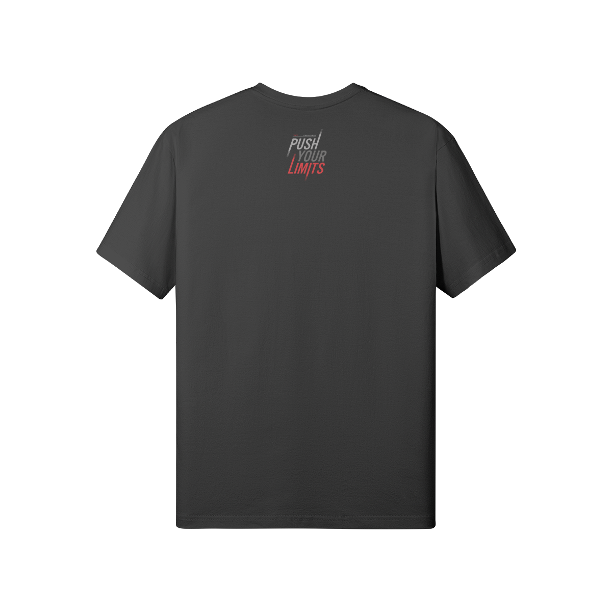 BODYBULILDER-TORSO schwarzes T-Shirt mit Front- und Backprint, klassische Passform, 100% Baumwolle, leicht dehnbar, reaktivgefärbt, 180g/m² Stoffgewicht