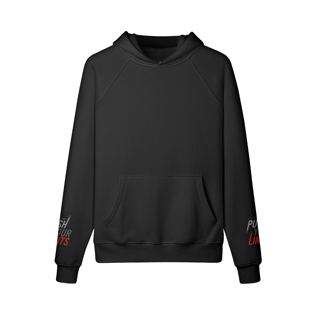Schwarzer The Harder Hoodie Oversize Fit mit Brust- und Ärmelprint, Kängurutasche und 100% Baumwolle
