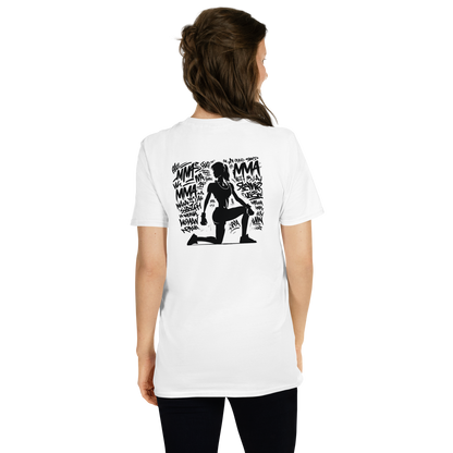Gym Damen T-Shirt aus 100 % Baumwolle mit MMA-Print auf dem Rücken