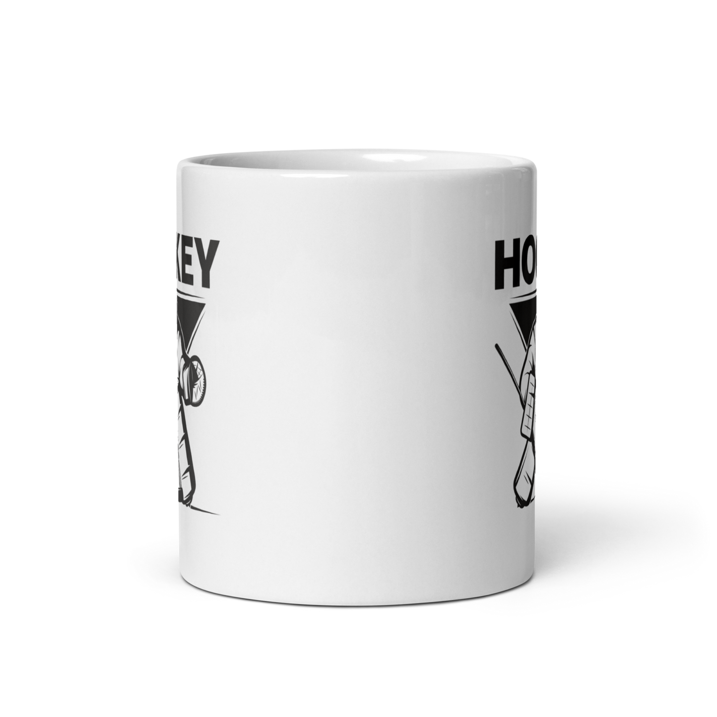 weiße Keramiktasse mit Hockey Goalie Design und Griffen aus BPA-freiem Material