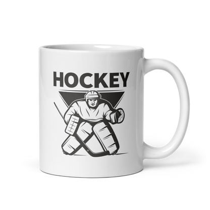 Keramiktasse mit Hockey Goalie Motiv, BPA-frei, spülmaschinengeeignet, verschiedene Größen verfügbar
