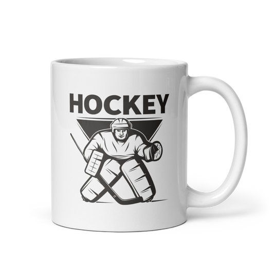 Keramiktasse mit Hockey Goalie Motiv, BPA-frei, spülmaschinengeeignet, verschiedene Größen verfügbar